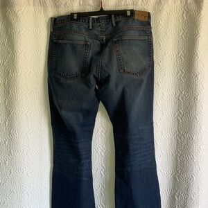 GAP Men's Dark Blue distressed Bootcut Jeans